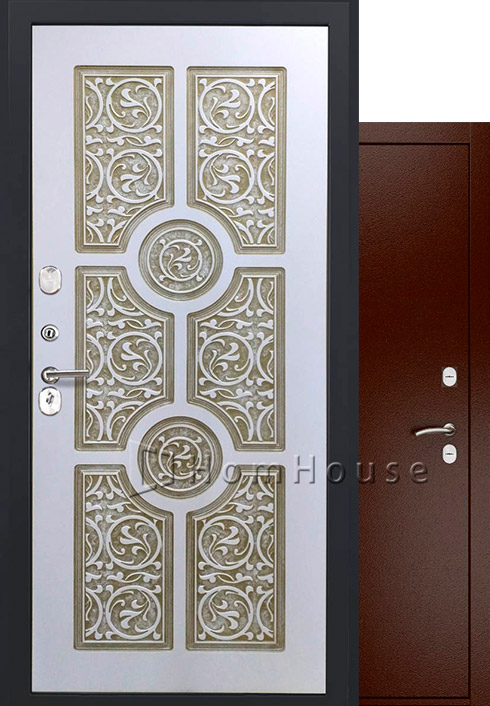 Входная дверь Термо (Винорит white) с терморазрывом